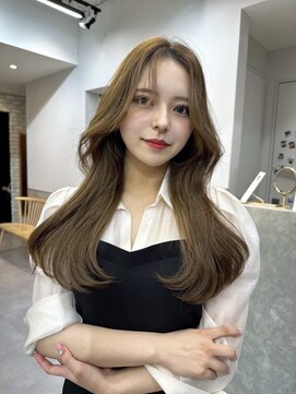 ロシェ 横浜店(loche) ワンレン韓国風巻きロング×ダブルカラー[横浜駅]