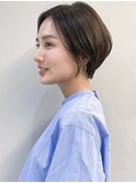 耳掛けショート　ショートボブ　前髪長め　前髪あり　アレンジ