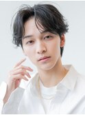 アッシュブラック/マッシュパーマ/刈り上げ/ツーブロック