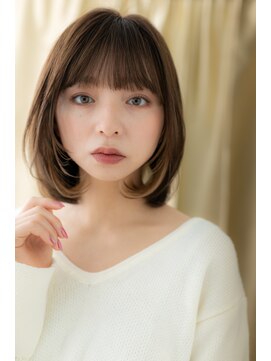 カバーヘア イヴ 戸頭店(COVER HAIR EVE) □イヤリングカラー姫カットレイヤー丸みボブ403-5戸頭20代30代