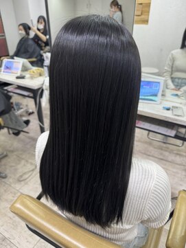 アジールヘア 所沢プロペ通り店(agir hair) ブルーブラックラベンダーブラック艶カラー髪質改善