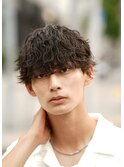 波巻きスパイラルパーマメンズマッシュツイストスパイラルパーマ