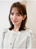 くびれヘアアプリコットオレンジ夏ヘアハイライトカラー韓国ヘア