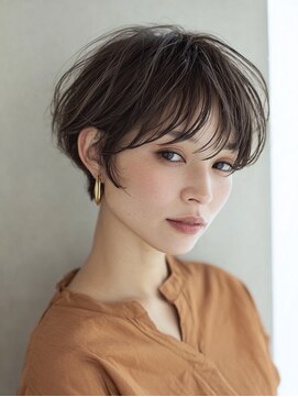 ハーツ(Heart's) 丸みショート×白髪ぼかしカラー