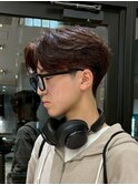 毛流れセンターパートニュアンスパーマカルマヘアメンズパーマ