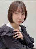 ストレートボブ大人かわいいナチュラルブラウン２０代３０代