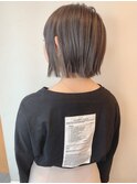 外ハネボブ　簡単スタイリング　グレージュインナーカラー