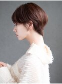 顔周りレイヤーショート韓国ヘアピンクベージュ_F30148
