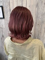 フィアート ヘアドレッシング サロン(Fiato Hairdressing Salon)&nbsp;ピンクレッド×外ハネボブ