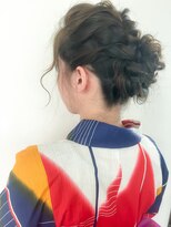 エイムコーゾー美容室(AiM KOZO)&nbsp;三つ編えりあしシニヨン浴衣アップ