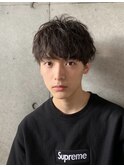 コンマヘア ショートレイヤー  ツイストパーマ　ツーブロック