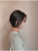 前髪長めのショートボブ/アッシュブラック/ヘルシースタイル