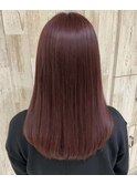 20代30代40代ピンクアッシュ髪質改善カラー艶感ストレート