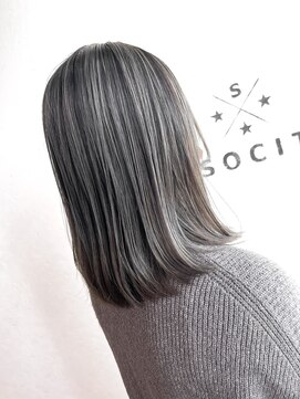 ヘアーアンドスパソシット(HAIR&SPA SOCIT) バレイヤージュ×ライトグレージュ