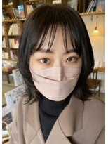 ヘアーアイストゥーレ(HAIR ICI TRE)&nbsp;オシャレ　顔まわりプツっと　ロブ　前髪短め　担当阿知波瞳