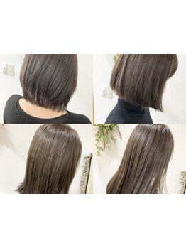 伸びても目立たない色落ち！計算されつくしたカラーリングと繊細な技術で長く美しい髪色へ。