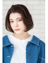 パノラ 立川(PANOLA)&nbsp;前下がりボブ/オリーブカラー/センターパート/モテ髪カタログ