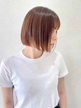 フォーク FOLK 【FOLK】透明感ペールベージュ☆似合わせ切りっぱなしボブ♪