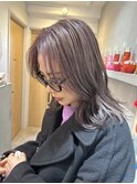 YOKE 切りっぱなしボブ結べるボブ大人ボブラベンダーグレージュ