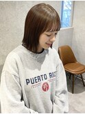 花田/似合わせカット/イメチェン/フルバング/グレージュ/ボブ