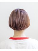 ピンクベージュ#ダブルカラー#切りっぱなしボブ＃ケアブリーチ