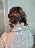 【ツインお団子】/結婚式/二次会/同窓会/銀座/ヘアセット