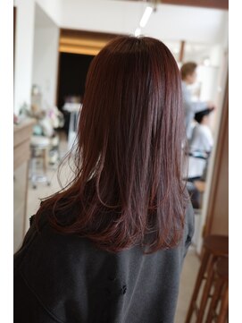 ハスコ(husco) レイヤーカット×ピンクブラウン