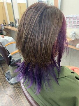 びゃんびゃん 浅水本店 ダブルカラー/インナーカラー/外ハネボブ/イメチェン/美髪