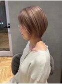 透明感ブリーチカラーベージュ/ショート