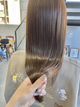 ヘアー アイス 御器所本店(HAIR ICI) 大人可愛い髪質改善ミルクティーベージュ透明感カラー