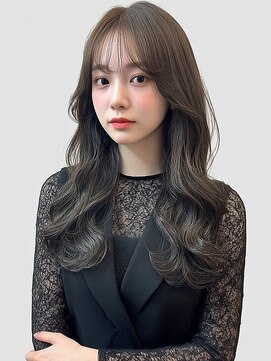 ロイオブジゼル(roi of GiseL) ロング レイヤーカット シースルーバング アッシュカラー