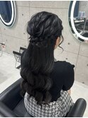 ハーフアップ／心斎橋ヘアセット