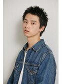 束感スパイキーショートブルーブラックフェザーショートパンク