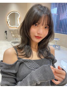 サイン 渋谷(SIGN) 韓国ヘアハッシュカットレイヤーカットベージュブリーチ無し