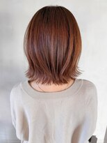 艶感美髪ミニウルフこなれヘアサイドバングチェリーブラウン