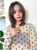 髪質改善ミディアムレイヤー艶髪カラー顔まわりレイヤー
