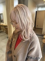 サンドレオ 新宿店(sand Leo)&nbsp;ミディアムレイヤーカット/髪質改善/韓国/前髪/新宿/ブリーチ