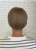 ミルクティベージュグレージュブリーチショート透明感韓国