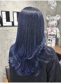 色落ちがグレー魔法のネイビーカラーダブルカラーケアブリーチ