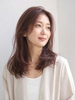 ティータ(teeta)&nbsp;【骨格補正】丸型カバー大人ミディアムレイヤー×ピンクブラウン