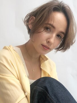 サロン(Salon) 前髪なし 耳掛け 小顔ひし型ショートボブ/Salon銀座 菅野