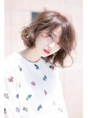 大人可愛いふるふわボブ