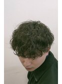 マッシュ×波巻パーマ／ニュアンスパーマ／ダークアッシュ