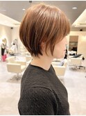 丸みショート/ショート/ショートボブ/ボブ/ハイライト/ブリーチ