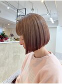 ブリーチあり＊ミルクティーにピンクグラデーション