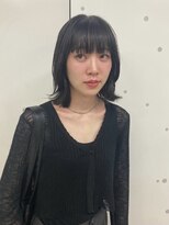 ヘアー アレス(hair ales)&nbsp;黒髪 ボブルフ ネビージュ 小顔 ワンレン