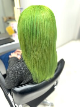 フィゼル 南堀江店(fizelle) ダブルカラー　ネオングリーン