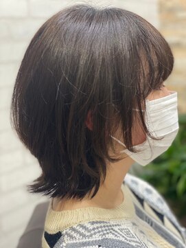 アトリエナガノ(atelier nagano) ショートボブ/ニュアンスカラー/センターパート/ブルージュ