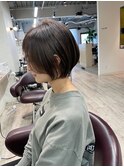 大人ショートボブ丸みショートカットマッシュショート前髪あり