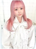 ピンク/ペールピンク/ピンクベージュ/ミディアム/ロング